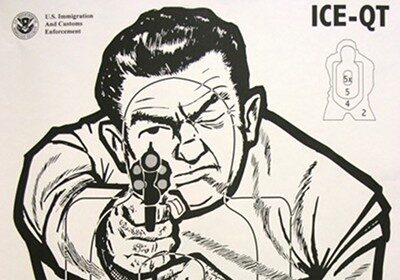A drawing of a man safely holding a handgun.