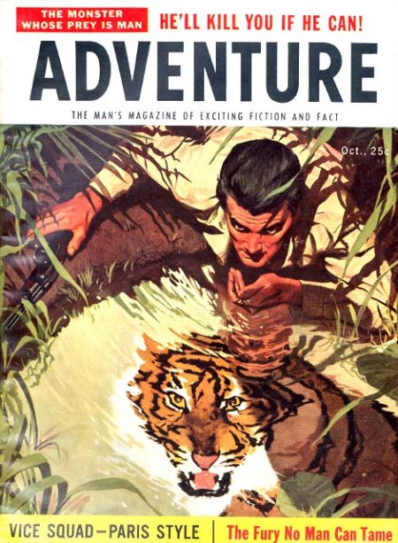 The cover of an adventure magazine featuring an image of a goal-oriented tiger embarking on an expedition-focused travel journey.