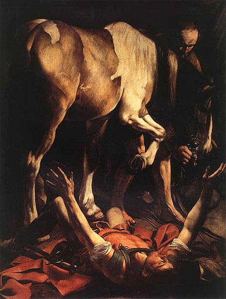 Painting of The Conversion on the Way to Damascus by Caravaggio.