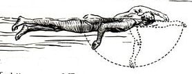 Front stroke swimming diagram.