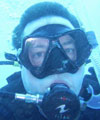Man in sea diver suit.