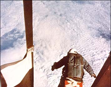 Joseph W. Kittinger skydiving from space.