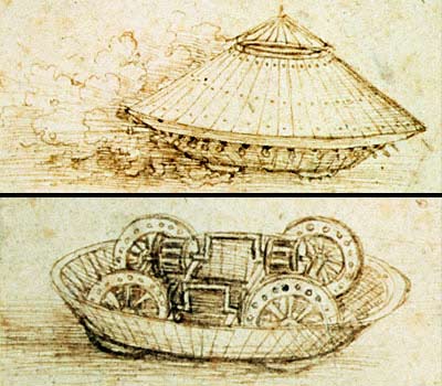 Da Vinci notebooks about old tank body.
