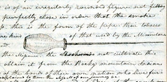 Lewis and Clark notebook about smoking pipe.