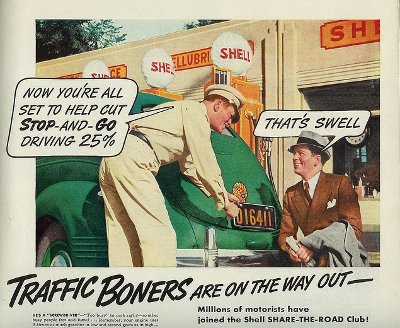 Traffic boners advertisement illustration.