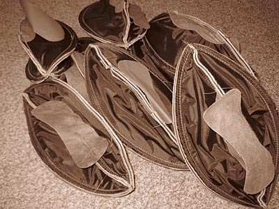 Leather Head Football Construction07_1 football assembly line inside out leather pieces sewn
