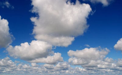 Cumulus clouds. 