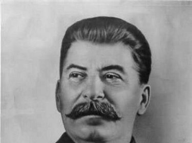 An iconic black and white photo of Stalin, featuring one of history's most infamous mustaches.
