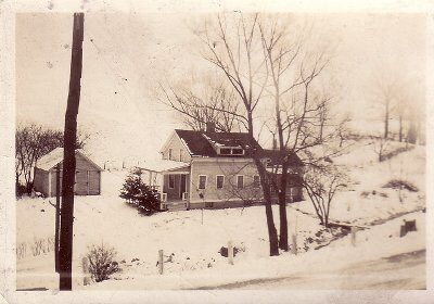 A winterized home in the snow.