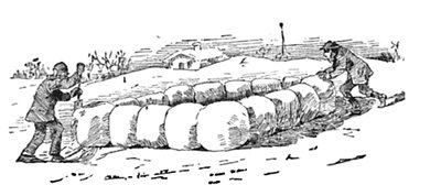 Vintage line drawing illustration of a haystack pile.