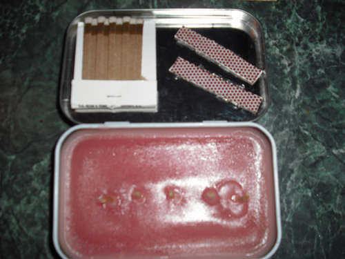 Altoids TIN用于紧急蜡烛。