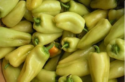 Green banana peppers. 