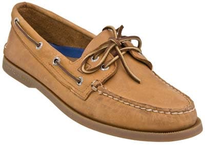 Brown boat shoe. 