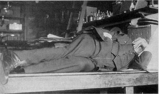 thomas edison napping in suit on table in menlo park