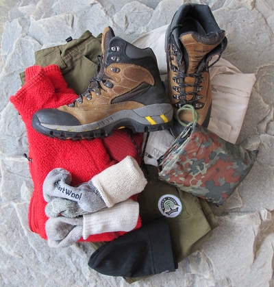 bug out bag supplies shelter clothing boots socks 