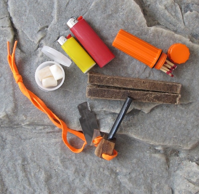 bug out bag supplies fire making flint lighter matches