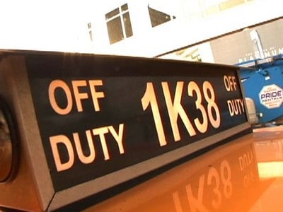 Off duty taxi sign board.