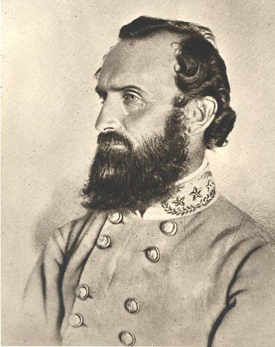 stonewall jackson side portrait drawing beard uniform 