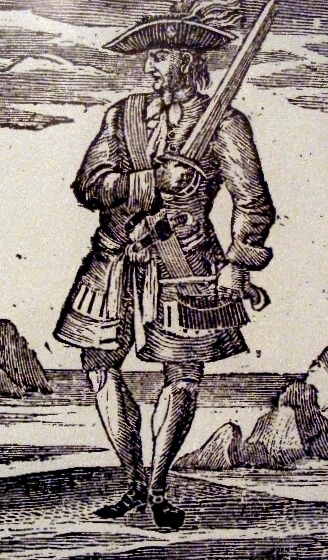 Calico Jack holding sword illustration.