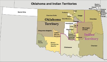 A map of indian territories.