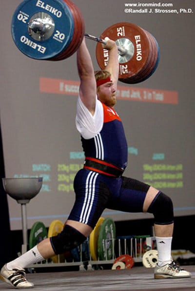 Casey Burgener professional weightlifter competition jerk.