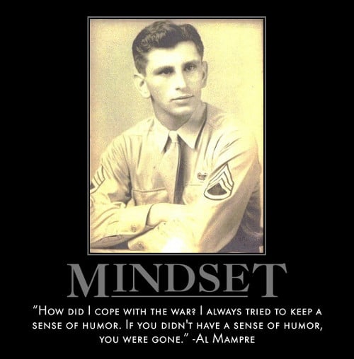 A motivational quote by Al Mampre about mindset.