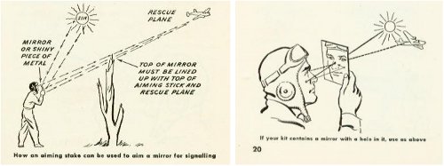 Emergency signal mirror illustration. 