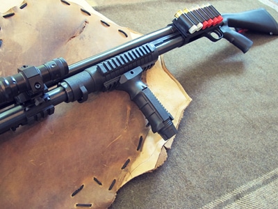 Survival shotgun modified zombie apocalypse vertical grip.