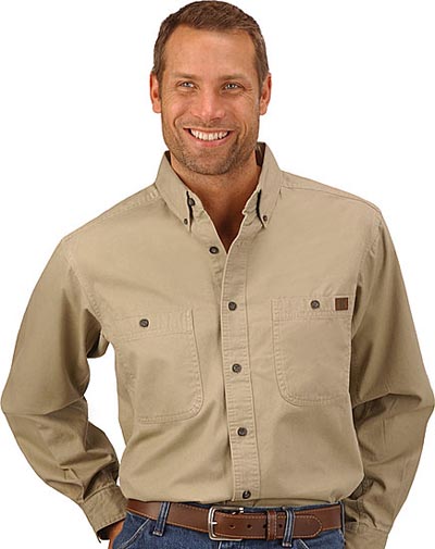 Western work shirt beige collar working wear.