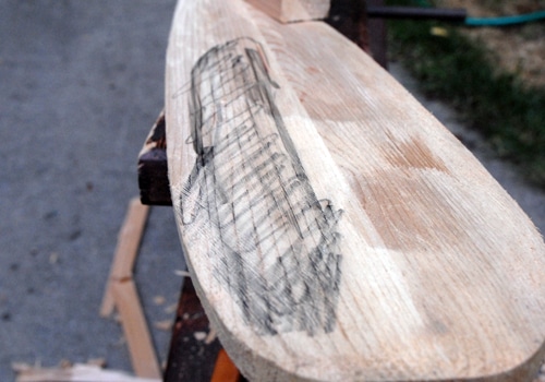 After smoothing the edges of paddle.