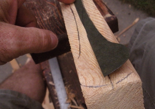Making patterns on the wood.