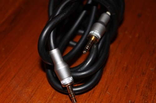1/8" (3.5 mm) Audio Cable cord close up photo.