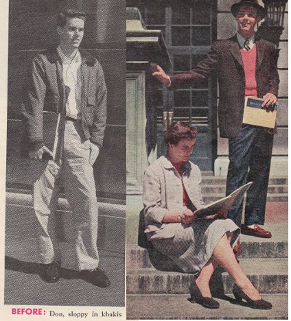 A college student couple sitting on steps.