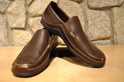 Casual brown leather shoes. 