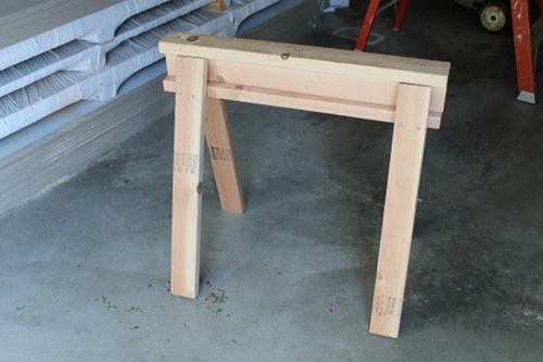 Completed sawhorse is being displayed.