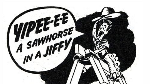 Quick and easy build for a Yee-ee sawhorse in a hiffy.