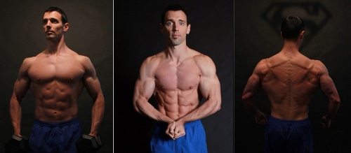 Man showing muscles in different poses.