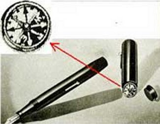 pen fountain pen with concealed compass spy tool