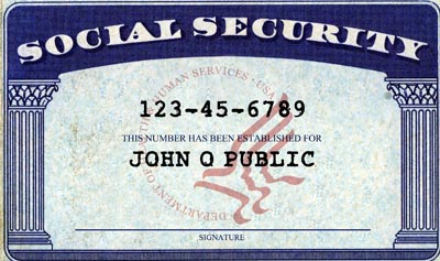 Social security card of John Q Public.