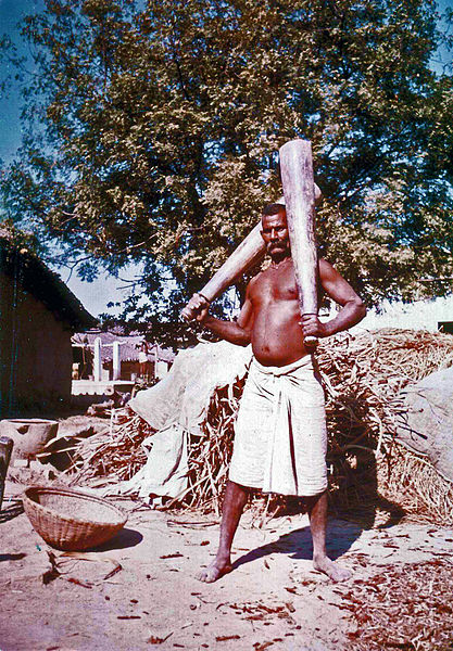 417px-Indian_wrestler_exercising._1973 Indian Pehlwani wrestler using indian clubs to exercise.