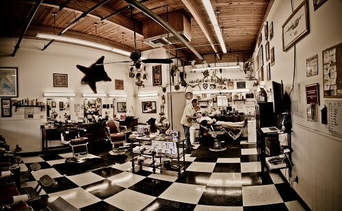 Well furnished barber shop.