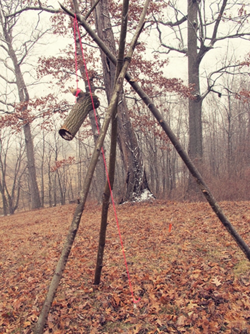 Tripod noose is ready for snare hunting.