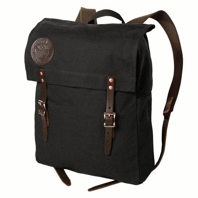 back Duluth Packs Backpack black with leather straps
