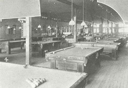 Vintage billiards pool hall. 