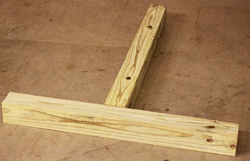  Cutt off pieces of wood for sled.