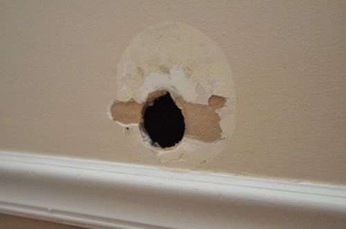 Patch on drywall.