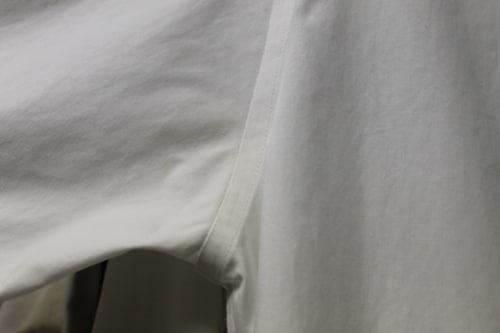 Armpit stain on white dress shirt after raise remover.