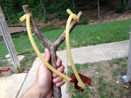 Vintage homemade natural fork slingshot illustration.