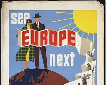 A poster offering free accommodations for SEA Europe Next travel.