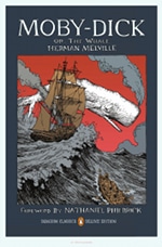 Book cover of Moby-Dick by Herman Melville.